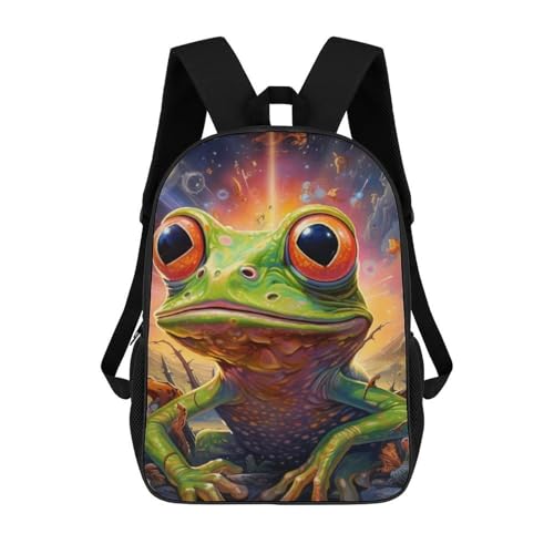 sinyumoney Cosmic Frog Fantasy Zaini Casual Per Bambini, Borse Scolastiche Per Ragazzi E Ragazze, Zaini Per Libri, Zaini 17inch