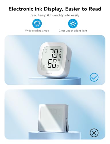 Image of Govee WiFi Thermometer Hygrometer H5103 with Electronic Ink Display 3 Pack
