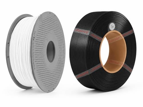 Image of 3IDEA Bambu Lab PLA Tough+ 3D Printing Filament 1.75mm, 1KG - White with Reusable Spool & Black Refill (Without Spool), High Strength, Low Warping, AMS Compatible