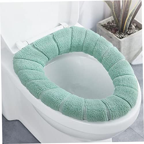 Healeved 2Pcs Toilettensitzkissen Toilettenabdeckungen Toilettenkissen Sitzkissen Dehnbar Wärmer Toilettensitzbezug Toilettenmatte Toilettendeckel Universal Grün Lipgloss – Bild 7