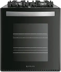 Fogão de Embutir 4 Bocas Atlas UTop Mesa de Vidro Preto Bivolt