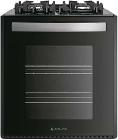 Fogão de Embutir 4 Bocas Atlas UTop Mesa de Vidro Preto Bivolt