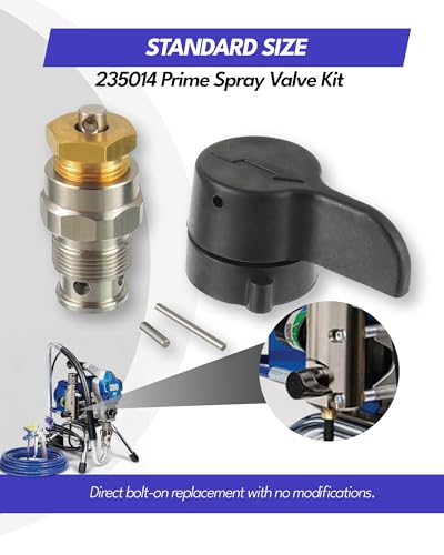 Image of 235014 Prime Spray Drain Valve and 244194 Pump Repair Packing Kit, Replacement for Graco 190ES 210 230 295 390 395 490 495 595 3400 Airless Paint Sprayers