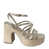 Genérico Sandalia Tacon Rafia Tiras