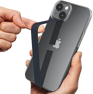 Ultra Slim Phone Loop Finger Holder, Sinjimoru Secure Finger Strap for Phone Case as Mobile Phone Grip Holder Compatible with iPhone Case & Samsung Phone. Sinji Loop Black
