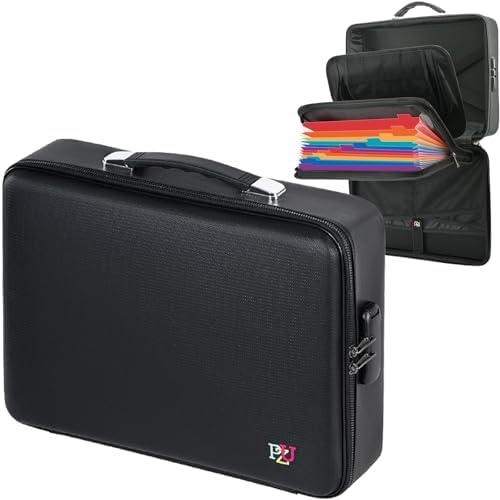 Fireproof Document Box - Hard-Shell Design Waterproof & Fireproof Document Safe with Lock, Fire Proof File Box for Documents, Certificates, Laptops, Passports, Black