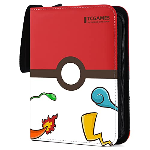 TCGAMES Card Binder for Pokemon Cards Binder 4-Pocket, 440 Pockets Trading Card Games Collection Binder with Sleeves