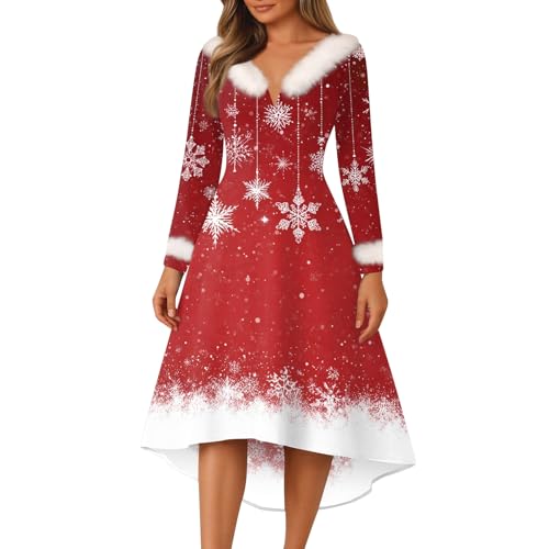 Weihnachtsklamotten Damen Accessoires Lustiges Weihnachtsbaum Lustig Schleife Vintage Weihnachskleid Winter Weihnachtsoutfit Damen Kleid Strick Women...