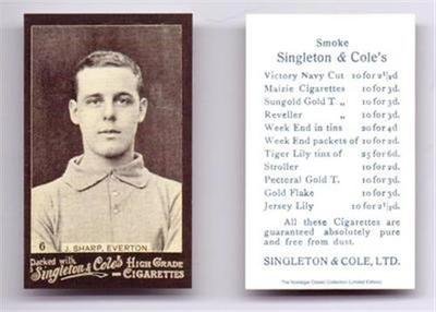 SINGLETON & Cole Everton SHARP football cigarette card - No 06