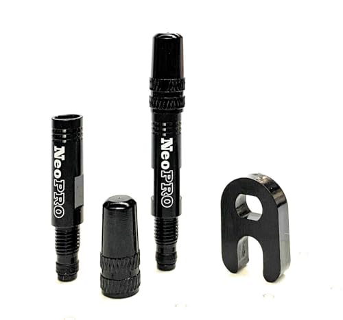 Rallonge de valve Presta NeoPRO 20 mm noire avec clé pour pneu de vélo