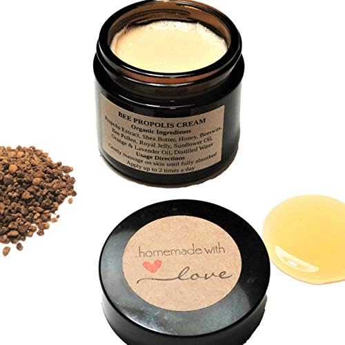 Navoms Beauty Organic Bee Propolis Honey Face Cream with Bee Pollen & Royal Jelly, Anti-Aging Face Cream, Skin Moisturizer, All Skin Types - 1 ounce