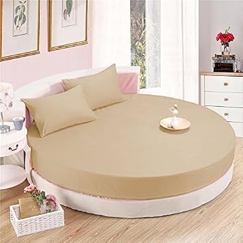 Luxury 800 TC Pima Cotton Round Bed Sheet Set with 17-Inch Deep Pockets - Premium Comfort and Quality in 96" inches Diameter, Elegant Beige