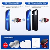 Syncwire Magnetische Handyhalterung fürs Auto, Universelle Smartphone Handyhalter, Verstellbare KFZ-Armaturenbretthalterung, kompatibel mit iPhone/Samsung/Huawei/Xiaomi/OnePlus/Moto usw, Rot – Ansicht 5