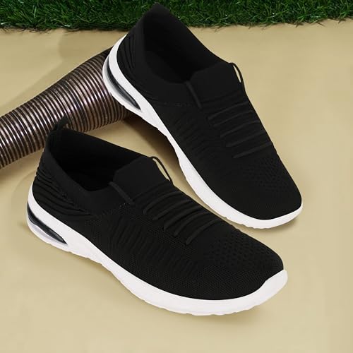 Image of Lightweight Breathable Sports Sneakers for Women 101-Black