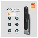 Smart Tuya Türschloss, 3D-Gesichtserkennung, Gegensprechanlage, Fingerabdruck, Passwort, Karte, digitales Türschloss (Schwarz - 01) Octopus Füße - 3