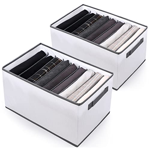 Boîte De Rangement Pliable Pour Vêtements - 12 Compartiments, 2 Pièces - Organisateur D'armoire Et Tiroir Blanc