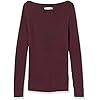 Amazon-Essentials-Womens-Lightweight-Ribbed-Long-Sleeve-Boat-Neck-Slim-Fit-Sweater Amazon Essentials Women's Lightweight Ribbed Long-Sleeve Boat Neck Slim-Fit Sweater, Burgundy, Medium