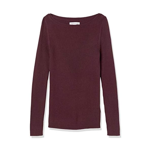 Amazon-Essentials-Womens-Lightweight-Ribbed-Long-Sleeve-Boat-Neck-Slim-Fit-Sweater Amazon Essentials Women's Lightweight Ribbed Long-Sleeve Boat Neck Slim-Fit Sweater, Burgundy, Medium