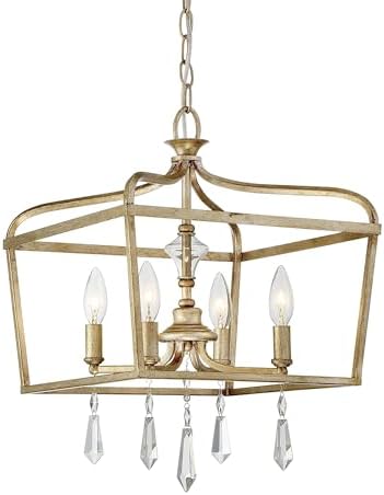 Minka Lavery 4447-582 Laurel Estate Pendant, 4-Light, 240 Total Watts, 14.25-in H x 19.25-in W, Brio Gold