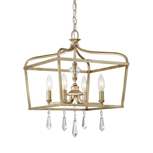 Minka Lavery Minka 4447-582 Pendentif de transition à quatre lumières de la collection Laurel Estate en or, Champ, Gld Leaffinish, 36 cm