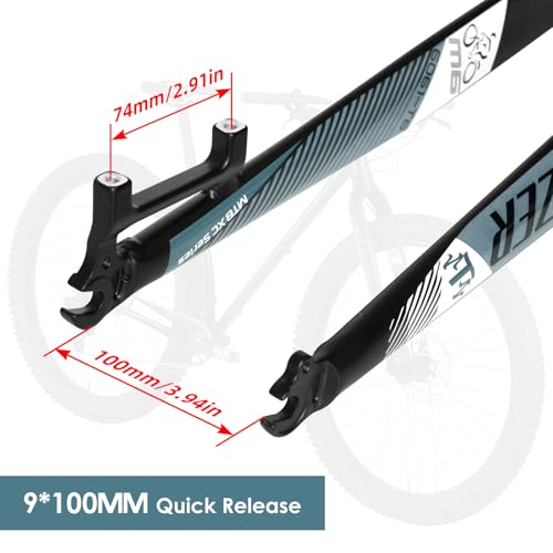 Exceedhub 29 inch Mountain Bike Rigid Forks, Rigid Disc Brake MTB Fork 1-1/8\" Threadless Straight Steerer Superlight Mountain Bike Rigid Front Fork Aluminum Alloy 9mm QR Bicycle Fork - Thumbnail 6