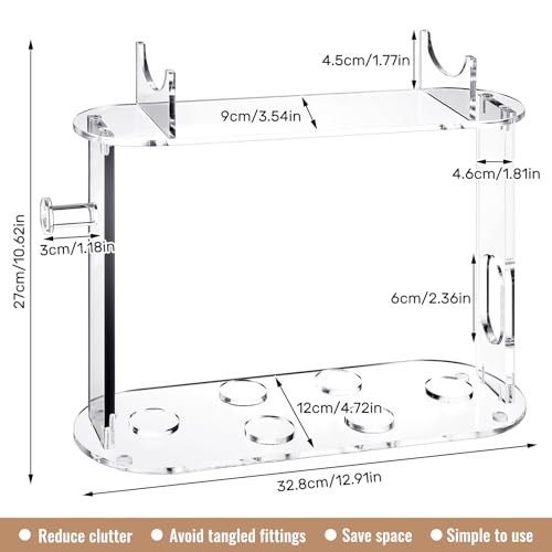 Fiwochic Storage Holder Compatible with Shark Flexstyle HD430C Desktop Organizer for Storage Attachments Acrylic Hairdryer Holder with Cord Hanger for Accessories(Clear) by Fiwochic - Used condition - Image 4