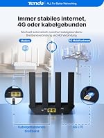 Tenda 4G LTE Router mit SIM Karte Modem N300 WLAN Cat4 4G03 Pro V2.0-4 Faltbare Antennen, USB-C Powerbank-Betrieb, LAN/WAN, Plug&Play, Mobiler für Wohnmobil, Camping, Homeoffice & Garten – Ansicht 8