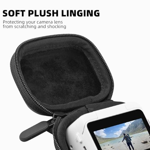 Image of Small Carrying Case for Insta360 GO 3,Mini Storage Bag PU Hard Shell Travel Portable Bag with Carabiner Pocket Size Action Camera Accessory(Black)