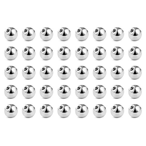 Zolure 16G Acero Inox Replacement Bola Piercing Barbell Curvados Barbell Piercing Accessori Joyer�a Piercing del Cuerpo 40 Piezas 4mm