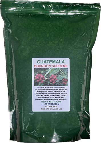 BOURBON - Green Coffee Beans, GUATEMALA Farm Direct Sale, 5 lbs