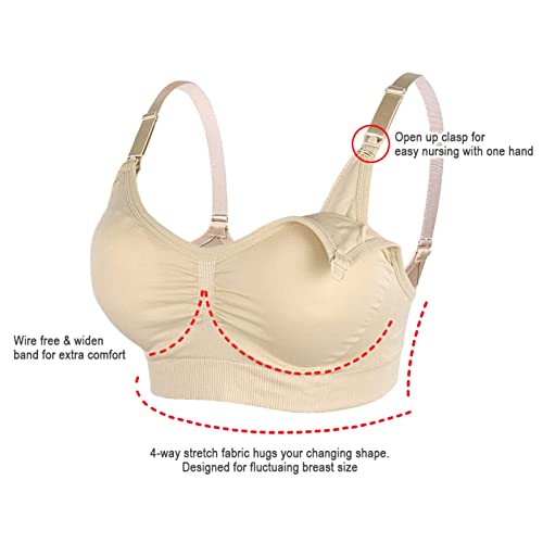 Kuaopata Nursing Bra Wireless Deep V Neck Maternity Nursing Bra Bralette Sleeping Breastfeeding (As1, Alpha, L, Regular, Regular, Black) #TOP1