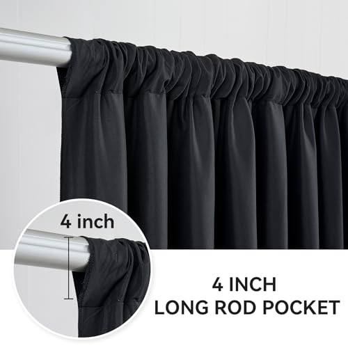 Cortinas de Fondo Negro 20x10FT, 4 Paneles 5x10FT miniatura 4
