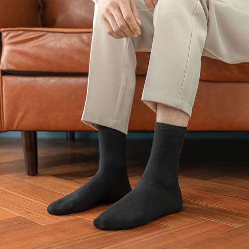 10 Pairs Men Socks Cotton Black White Business Socks Soft Breathable Autumn Spring for Male Size 6-9.53