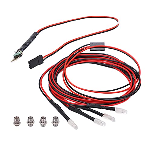 Luces LED para Vehículos RC, iluminación potente y duradera, 3 mm, 2x + 2x rojo, control RC de 3 canales, 4PCS/set, para modelos 1/10 y 1/8, coleccionistas, modificadores y para competición