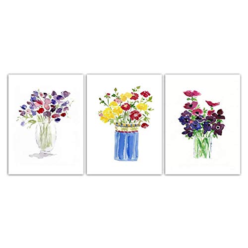 Toile fleurs colorées minimaliste pour illuminer les murs de votre salon moderne 50x70