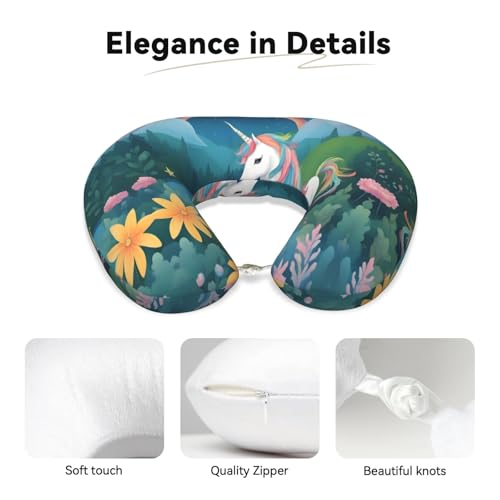 Almohada U de espuma viscoelástica para viaje miniatura 3