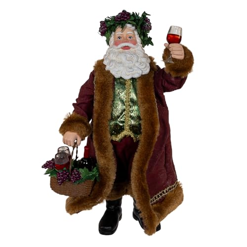 Kurt Adler Fabriché™ Père Noël à vin de collection haute finition 26,7 cm