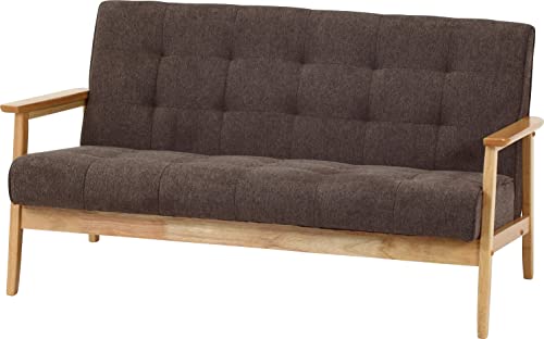 不二貿易 ソファー ソファ 2人掛け 幅135×奥行73×高さ70cm ライトブラウン ファブリック 天然木 74037