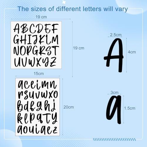 Image of Humyoun 6 Sheets UV DTF Cup Wrap Name Stickers for Water Bottles Waterproof Custom Vinyl Decals Personalized Lettering Gift Stickers for 14-40oz Tumbler Cups Mugs DIY Craft (Black)