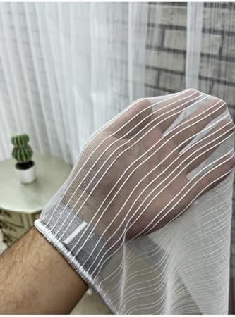 Resim Armür Çizgili Tül Perde 1/3 Sık Pile - Ekstraforlu 