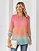 Zeagoo Womens Blouses 3/4 Sleeve V Neck Tshirts Loose Fit Tunic Tops Dressy Casual Summer Tee Fashion Work Clothes L