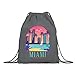 BLAK TEE Miami Florida Skyline Organic Cotton Drawstring Gym Bag Grey
