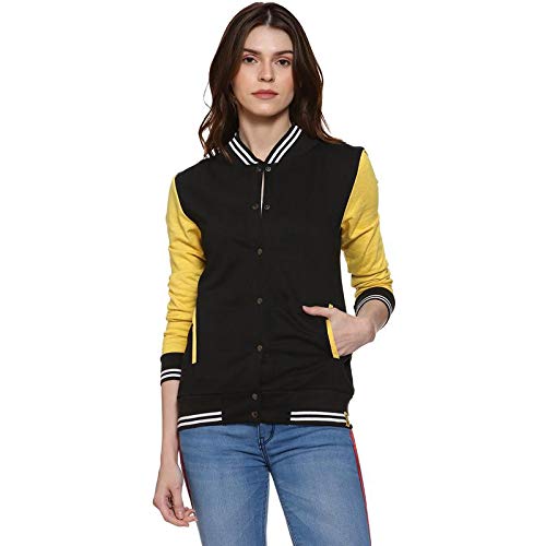 Image of PINACOLADA Women's Colorblock Sweatshirt with Ribbed Hem for Casual Wear | Low-High Neck | Long Sleeve | Button Closure | Cotton Sweatshirt Crafted with Comfort Fit for Everyday Wear
