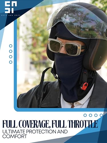 Image of inchPack of 2 Black & Blue Premium Face Mask for Bikers I Breathable Full Face Cover Balaclava for Men I Helmet Mask for Dust Protection