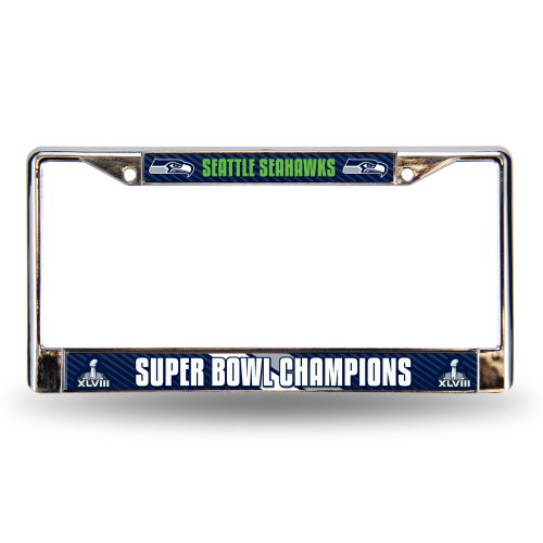 Rico Industries NFL 2014 Super Bowl XLVIII Champion Chrome Auto Frame