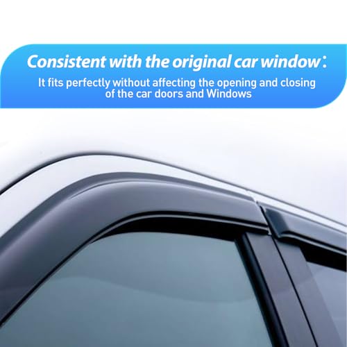 Image of Nilight Tape-On Window Visors for Honda Pilot 2023-2026, 4PCS | Fits 2023 2024 2025 2026 Honda Pilot, Smoke Rain Guards for Window Deflectors for Fresh Air in Rainy Weather
