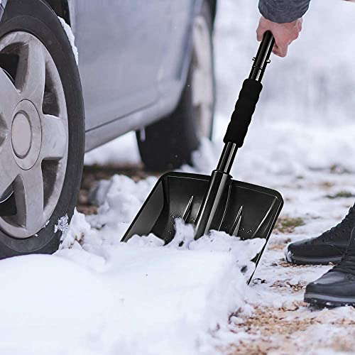 Folding Emergency Snow Shovel, Snow Shovel For Car With Extendable Ergonomical Handle And Wide Blade Scoop For Driveway Car Emergency Home Garden Camping… #TOP1
