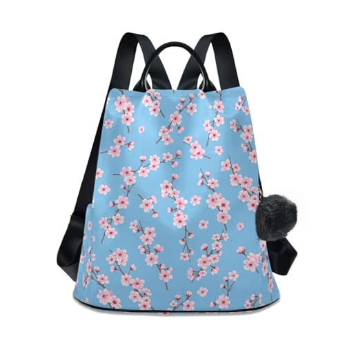 Sac à dos bleu à fleurs de cerisier rose idéal pour le voyage et vos sorties quotidiennes