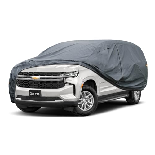 Image of GUNHYI Premium Car Cover Custom Fit Chevrolet Suburban (1973-2026), 16 Layers Heavy Duty Car Cover Waterproof All Weather with Zipper Door for Sun Rain Snow Dust Uv Protection