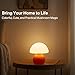 Dawnwake Mushroom Lamp Table Lamp for Bedroom,Desk Bedside Small Lamps for Living Room Night Stands,Mushroom Decor Cute Mini Modern Mid Century Lamps,Unique Aesthetic Home Living Room Decor(Orange)